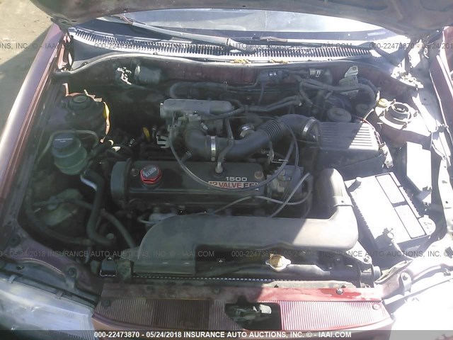 JT2EL43A0M0124406 - 1991 TOYOTA TERCEL DELUXE MAROON photo 10