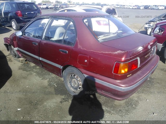 JT2EL43A0M0124406 - 1991 TOYOTA TERCEL DELUXE MAROON photo 3