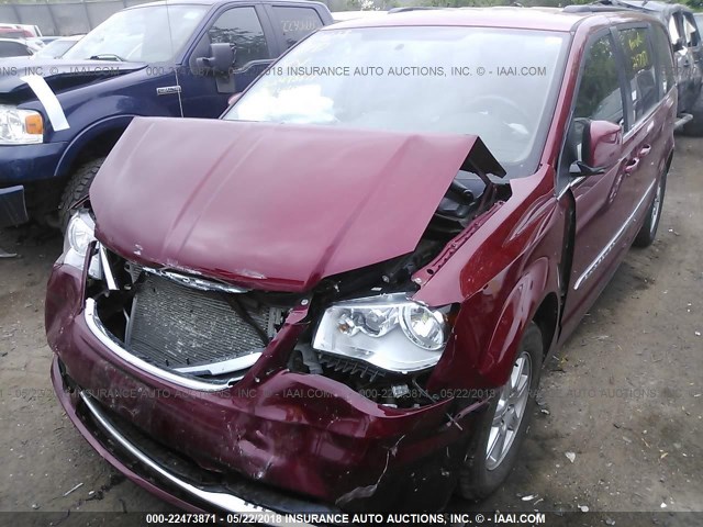 2A4RR5DG8BR616825 - 2011 CHRYSLER TOWN & COUNTRY TOURING RED photo 2