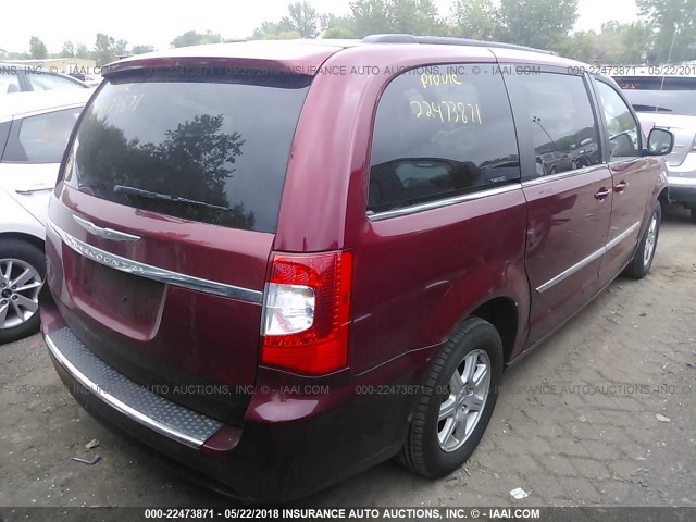 2A4RR5DG8BR616825 - 2011 CHRYSLER TOWN & COUNTRY TOURING RED photo 4