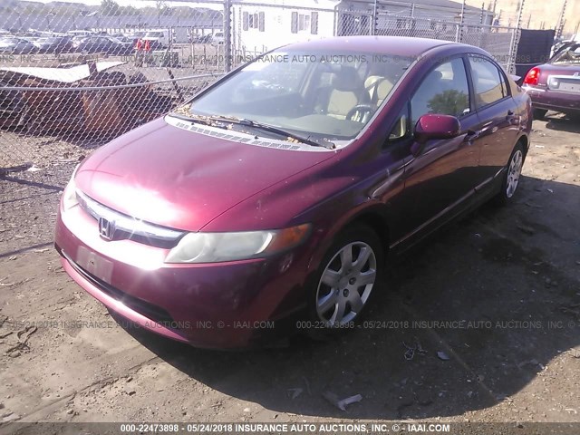 1HGFA16548L117107 - 2008 HONDA CIVIC LX MAROON photo 2