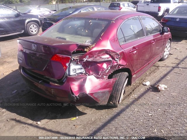 1HGFA16548L117107 - 2008 HONDA CIVIC LX MAROON photo 4
