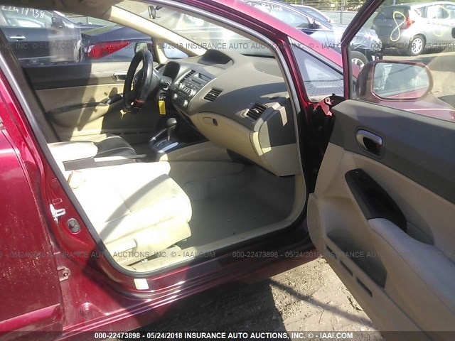 1HGFA16548L117107 - 2008 HONDA CIVIC LX MAROON photo 5
