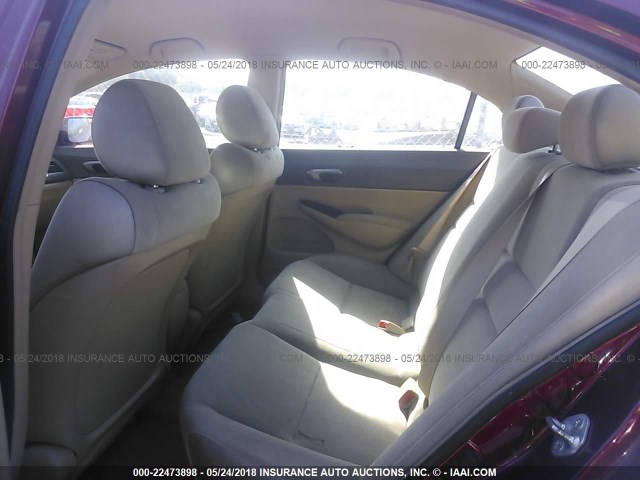 1HGFA16548L117107 - 2008 HONDA CIVIC LX MAROON photo 8
