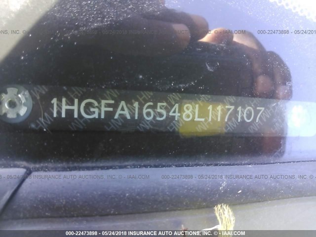 1HGFA16548L117107 - 2008 HONDA CIVIC LX MAROON photo 9