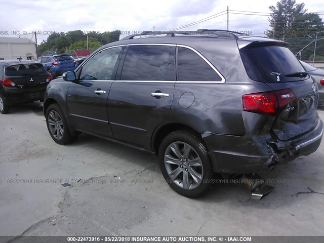 2HNYD2H52BH521880 - 2011 ACURA MDX ADVANCE GRAY photo 3