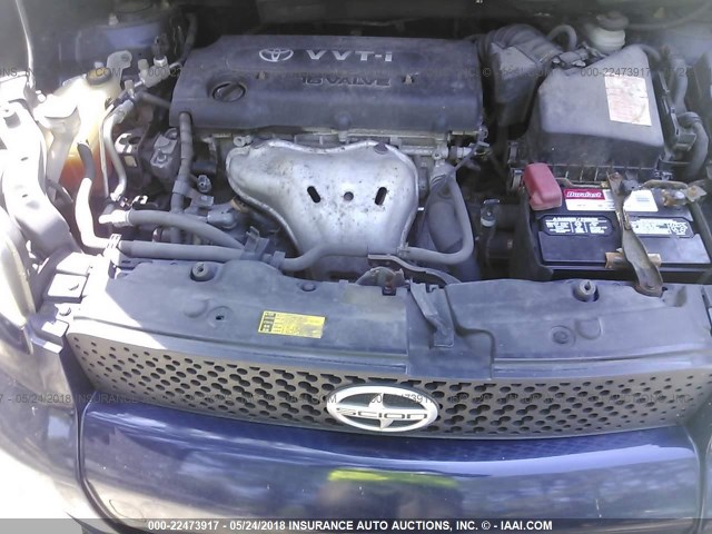 JTLKE50E181009318 - 2008 TOYOTA SCION XB BLUE photo 10
