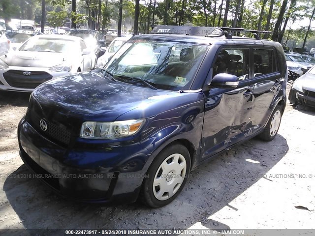 JTLKE50E181009318 - 2008 TOYOTA SCION XB BLUE photo 2