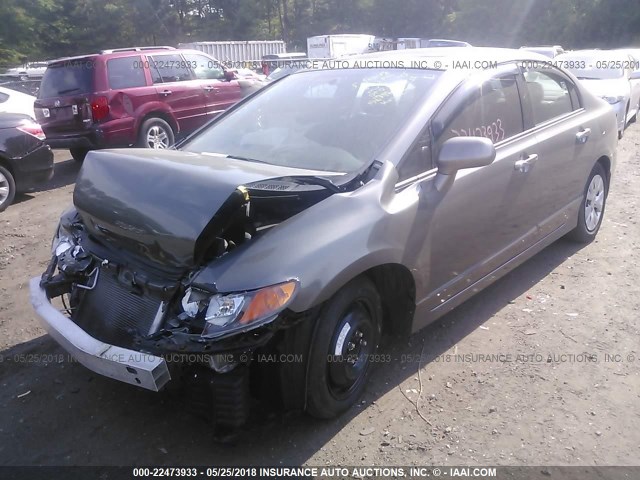 2HGFA16938H504022 - 2008 HONDA CIVIC EXL GRAY photo 2