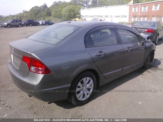 2HGFA16938H504022 - 2008 HONDA CIVIC EXL GRAY photo 4