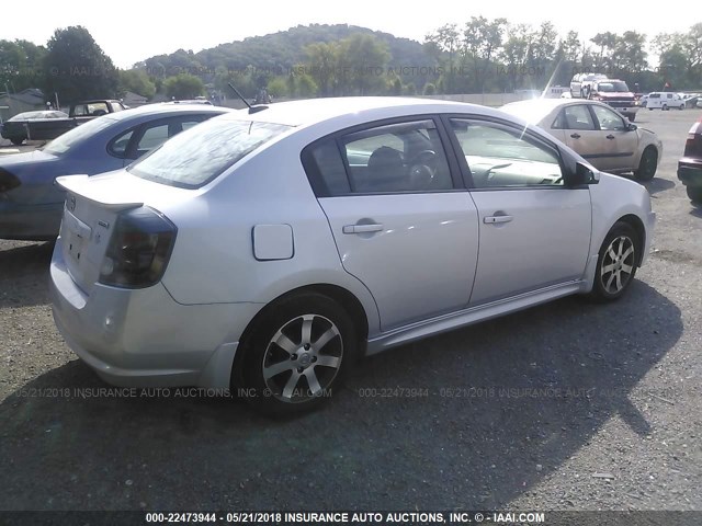 3N1AB6AP7BL703052 - 2011 NISSAN SENTRA 2.0/2.0S/SR/2.0SL SILVER photo 4