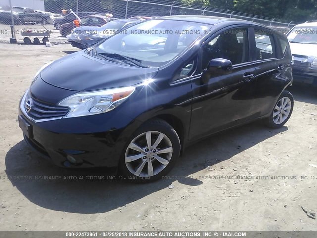 3N1CE2CP9EL374817 - 2014 NISSAN VERSA NOTE S/S PLUS/SV/SL BLACK photo 2