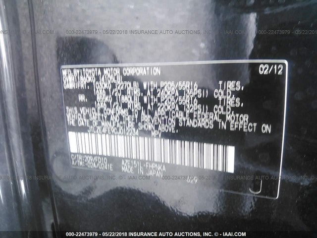 JTLZE4FE9CJ012234 - 2012 TOYOTA SCION XB BLACK photo 9