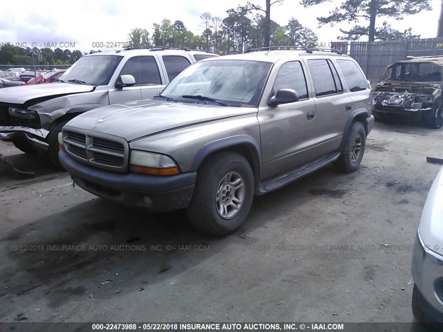 1D4HR38N83F620285 - 2003 DODGE DURANGO SPORT GRAY photo 2