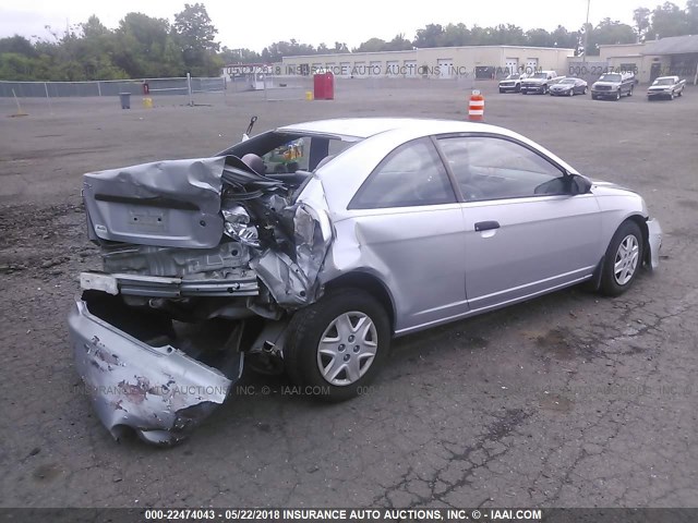 1HGEM22105L057107 - 2005 HONDA CIVIC DX VP SILVER photo 4