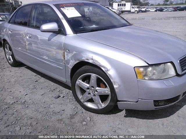 WAULC68E55A033937 - 2005 AUDI A4 1.8T QUATTRO/SPECIAL SILVER photo 6