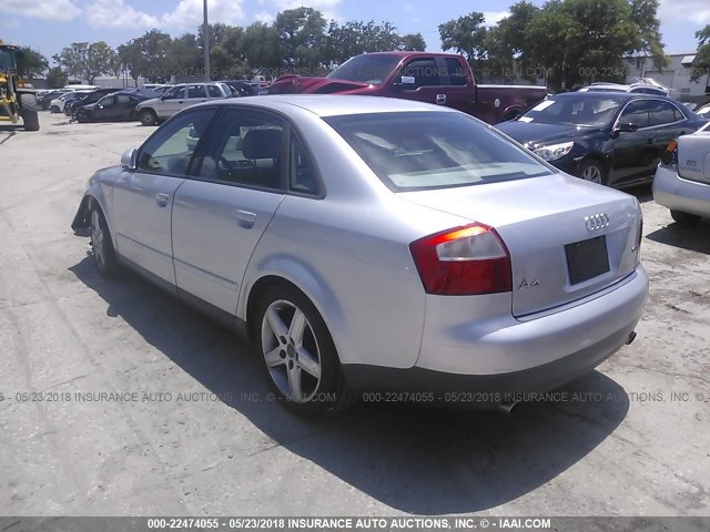 WAUJC68E43A393849 - 2003 AUDI A4 1.8T SILVER photo 3