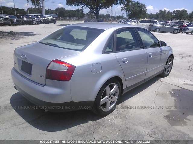 WAUJC68E43A393849 - 2003 AUDI A4 1.8T SILVER photo 4