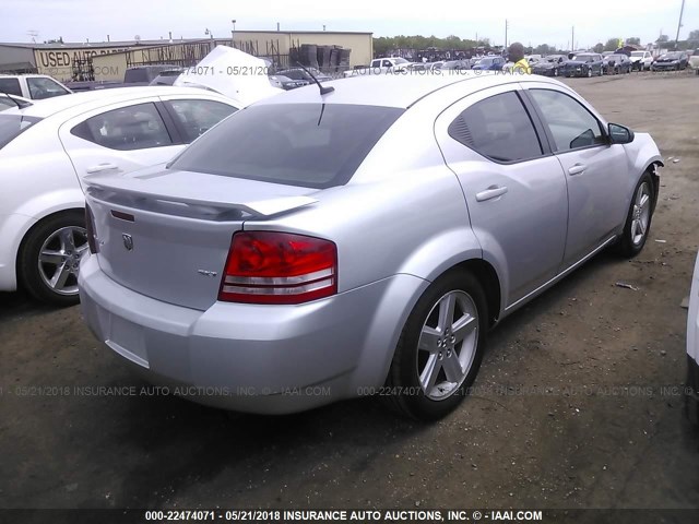 1B3LC56R88N269631 - 2008 DODGE AVENGER SXT SILVER photo 4