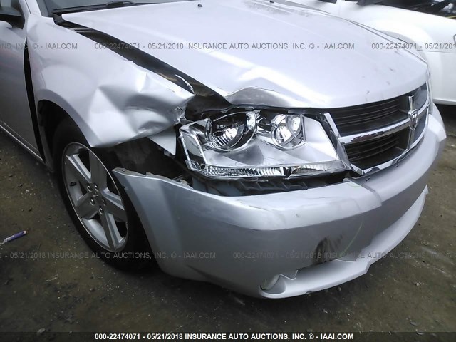 1B3LC56R88N269631 - 2008 DODGE AVENGER SXT SILVER photo 6