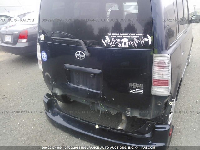 JTLKT324X64041372 - 2006 TOYOTA SCION XB BLUE photo 6