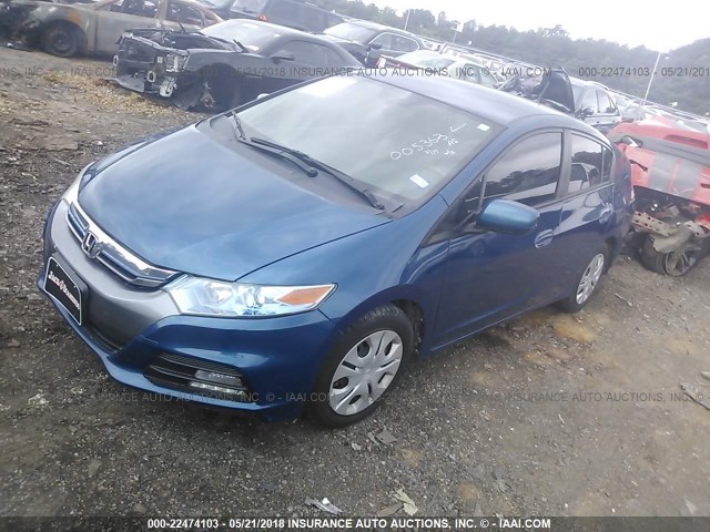 JHMZE2H31CS005363 - 2012 HONDA INSIGHT BLUE photo 2