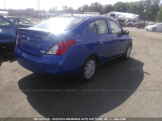 3N1CN7AP2DL848489 - 2013 NISSAN VERSA S/S PLUS/SV/SL BLUE photo 4