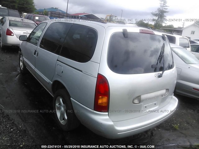 4N2XN11TXXD827230 - 1999 NISSAN QUEST SE/GLE/GXE SILVER photo 3