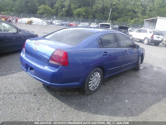 4A3AB36F96E043806 - 2006 MITSUBISHI GALANT ES MEDIUM/LS MEDIUM BLUE photo 4