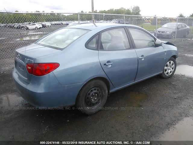 KMHDU46D47U048929 - 2007 HYUNDAI ELANTRA GLS/SE/LIMITED BLUE photo 4