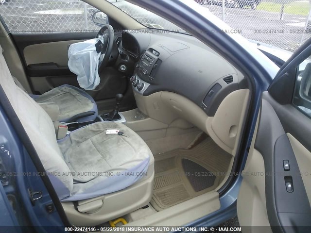 KMHDU46D47U048929 - 2007 HYUNDAI ELANTRA GLS/SE/LIMITED BLUE photo 5