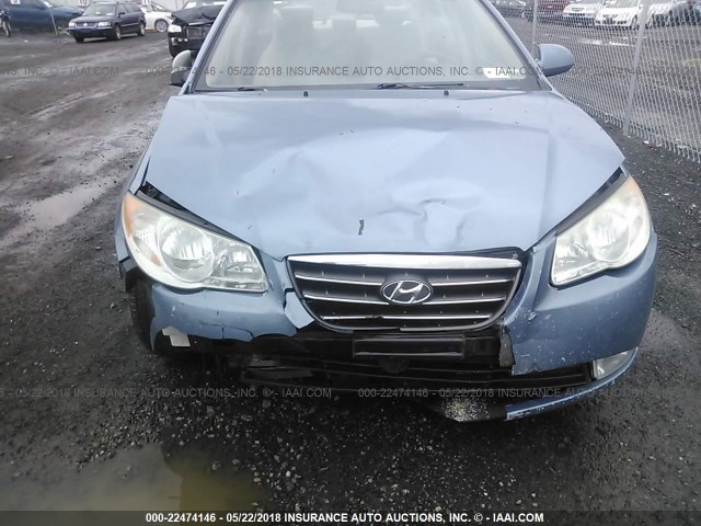 KMHDU46D47U048929 - 2007 HYUNDAI ELANTRA GLS/SE/LIMITED BLUE photo 6