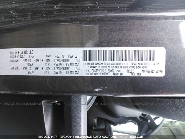 3C6TRVDG5JE106077 - 2018 RAM PROMASTER 2500 2500 HIGH BLACK photo 9