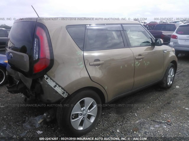 KNDJN2A22E7088226 - 2014 KIA SOUL BROWN photo 4