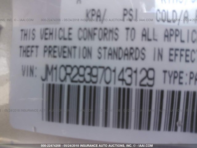 JM1CR293970143129 - 2007 MAZDA 5 SILVER photo 9