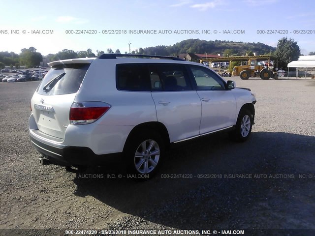 5TDBK3EH3BS068943 - 2011 TOYOTA HIGHLANDER SE WHITE photo 4