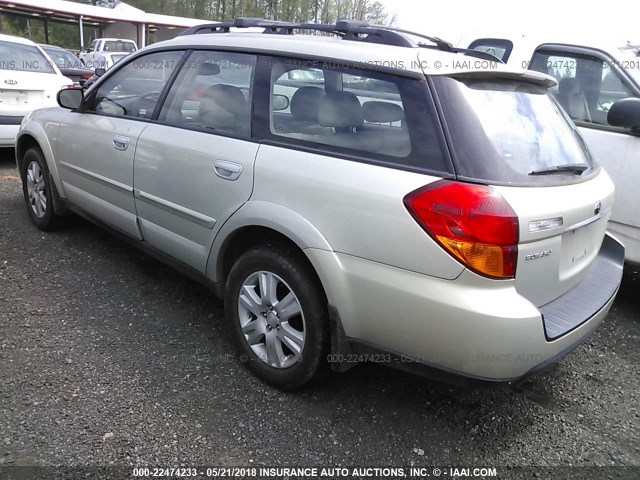 4S4BP62C756305493 - 2005 SUBARU LEGACY OUTBACK 2.5I LIMITED BEIGE photo 3