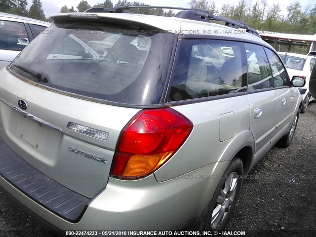 4S4BP62C756305493 - 2005 SUBARU LEGACY OUTBACK 2.5I LIMITED BEIGE photo 4