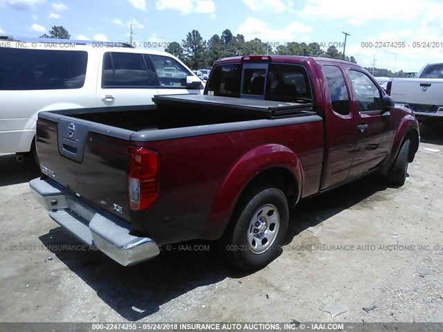 1N6BD06T36C403182 - 2006 NISSAN FRONTIER KING CAB XE BURGUNDY photo 4