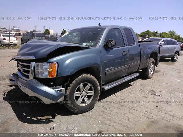 1GTR2VE76DZ391595 - 2013 GMC SIERRA K1500 SLE BLUE photo 2