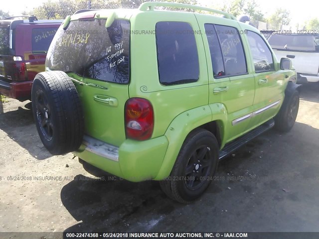 1J4GL38K92W299592 - 2002 JEEP LIBERTY RENEGADE GREEN photo 4