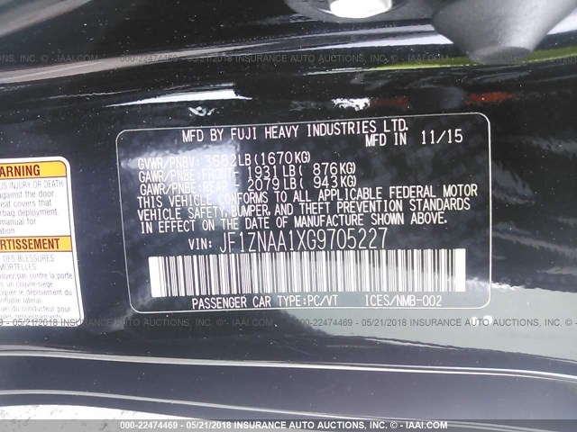 JF1ZNAA1XG9705227 - 2016 TOYOTA SCION FR-S BLACK photo 9