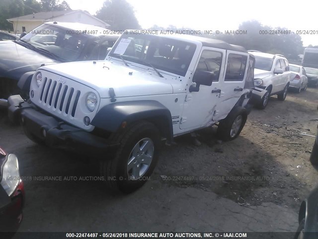 1C4HJWDGXGL179361 - 2016 JEEP WRANGLER UNLIMITE SPORT WHITE photo 2