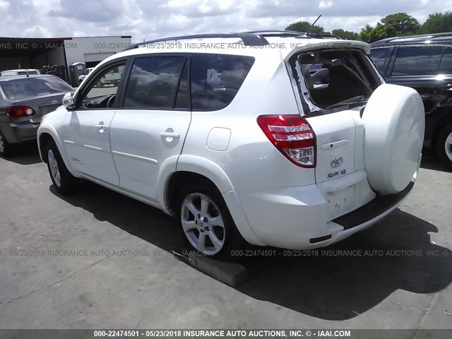 2T3YK4DV0CW015205 - 2012 TOYOTA RAV4 LIMITED WHITE photo 3