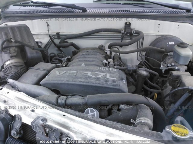 5TBET34116S521759 - 2006 TOYOTA TUNDRA DOUBLE CAB SR5 WHITE photo 10
