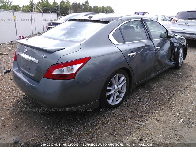 1N4AA5AP6BC803641 - 2011 NISSAN MAXIMA S/SV GRAY photo 4