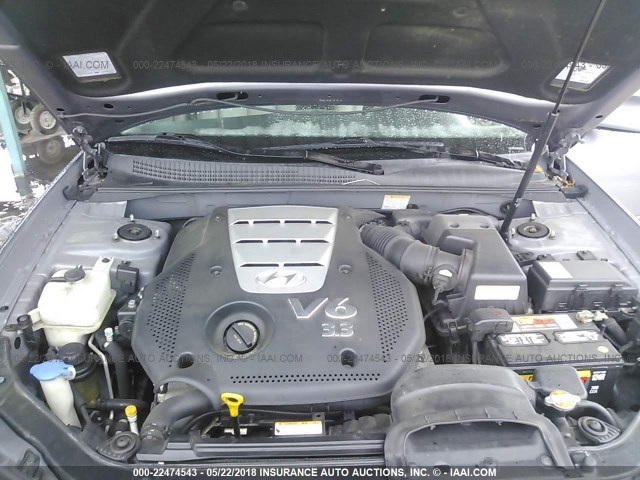 5NPEU46FX6H027540 - 2006 HYUNDAI SONATA GLS/LX GRAY photo 10