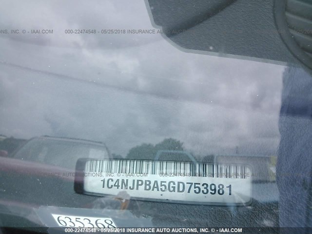 1C4NJPBA5GD753981 - 2016 JEEP PATRIOT SPORT BLACK photo 9