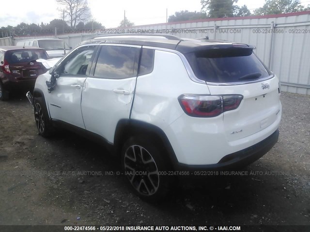 3C4NJDCB0JT131084 - 2018 JEEP COMPASS LIMITED WHITE photo 3