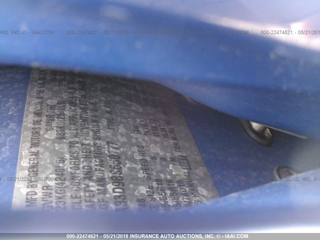 3GNDA33D98S650777 - 2008 CHEVROLET HHR LS BLUE photo 9